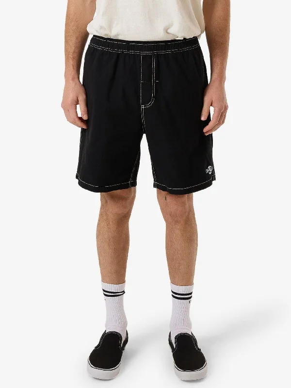 Stretchy Beach Shorts-Reverb Volley - Black