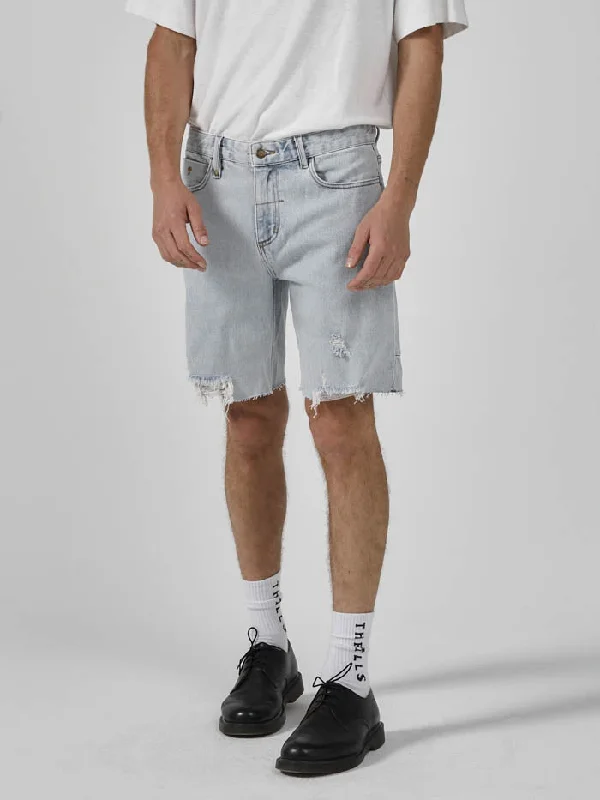 Poolside Shorts-Destroyed Bones Denim Short - Faded Generation Blue