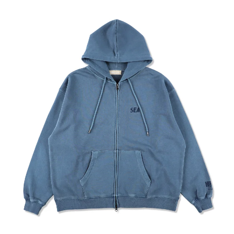 Eco-Friendly Hoodies-SEA PIGMENT ZIP UP SWEATSHIRT