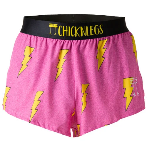 Colorful Athletic Shorts-Men's Pink Bolts 2" Split Shorts