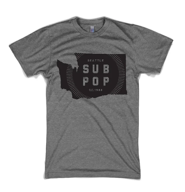 Breathable Sports T-Shirts-Sub Pop Washington State Grey