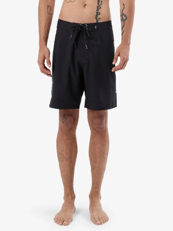 Long-Sleeve Workout Shorts-Chain Of Disorder Boardshort - Black