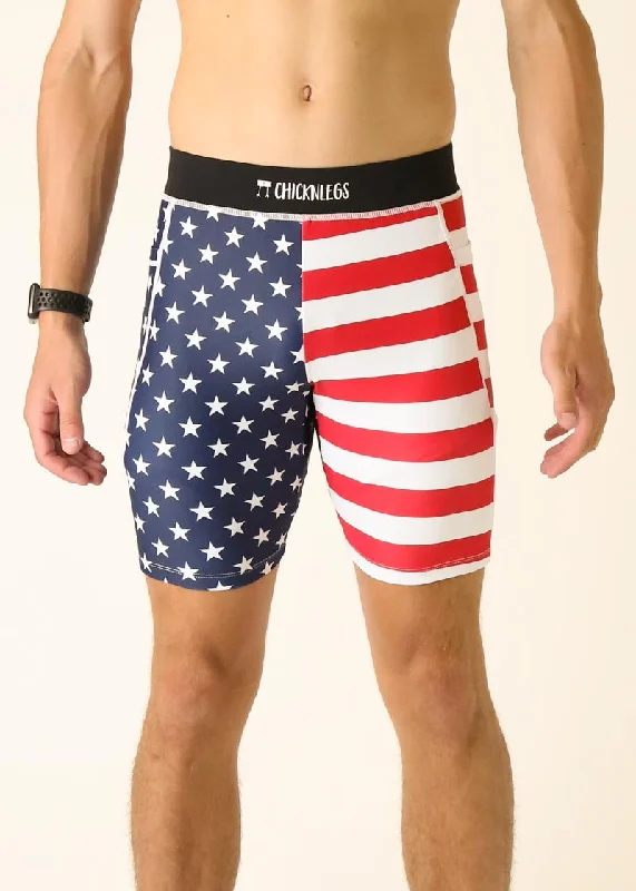 Stylish Men’s Shorts-Men's USA 8" Half Tights