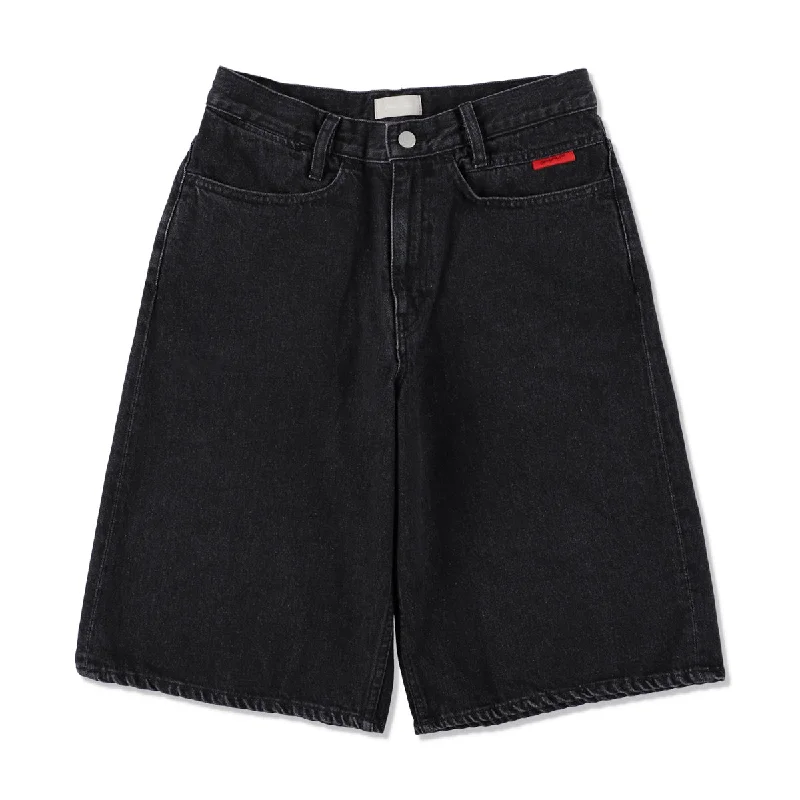 Lined Shorts-JEAN DENIM SHORT(BLACK)