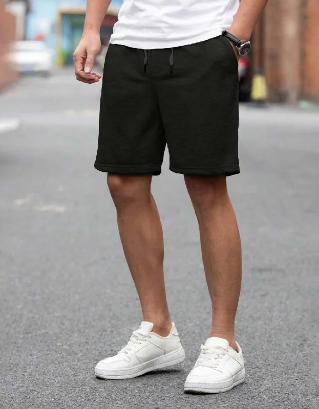 Bright Color Shorts-Black Regular Fit Solid Shorts