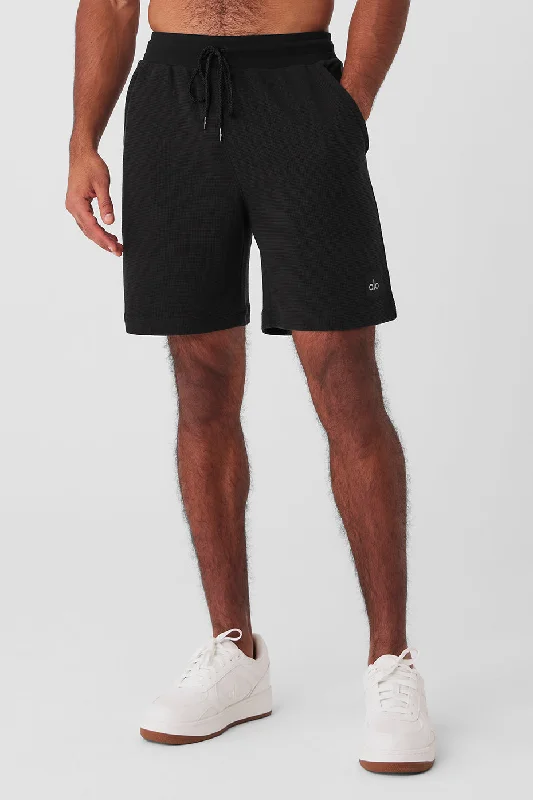 Breathable Sports Shorts-7" Micro Waffle Fast Break Short - Black