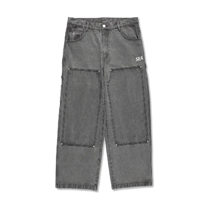 Airy Cotton Shorts-STUDDED DENIM PANTS