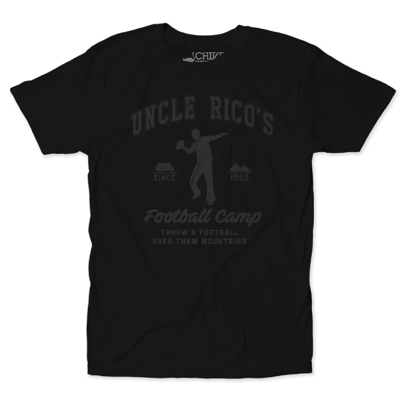 Inspirational T-Shirts-Uncle Rico's Football Camp Blackout Tee