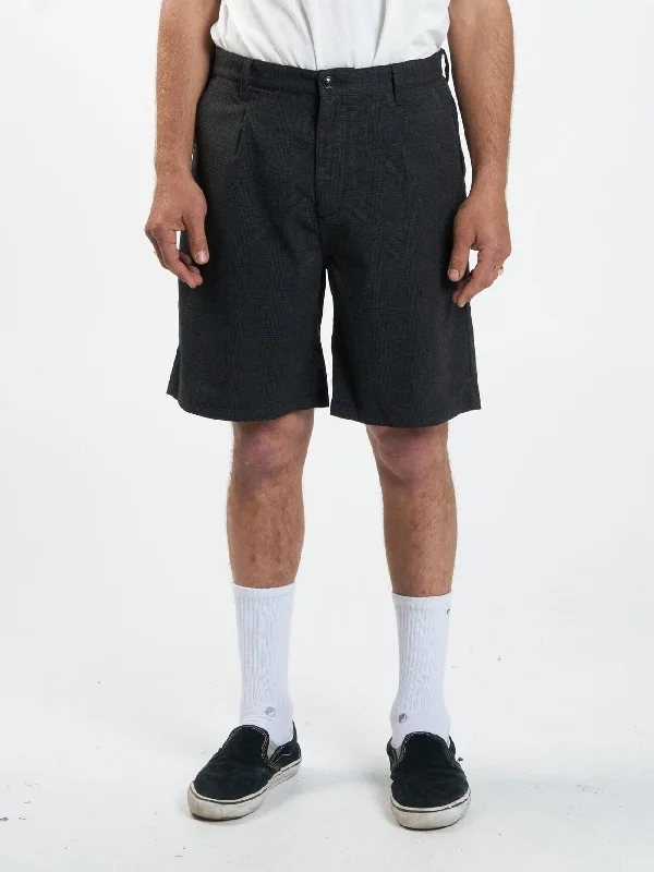 Running Shorts For Men-Jacob Plaid Short - Black