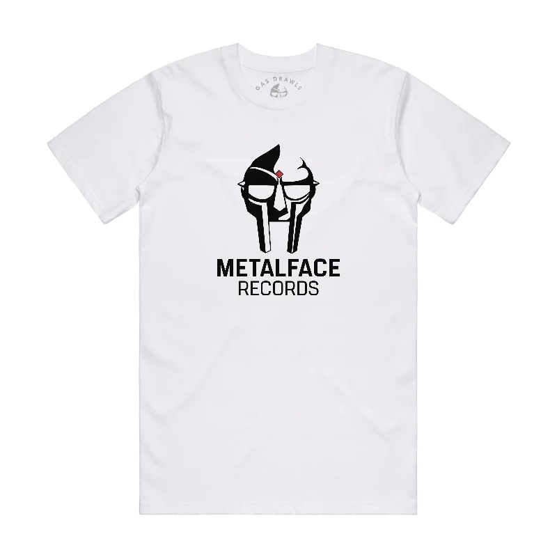 Eco-Friendly T-Shirts-Metalface Records Shirt - White