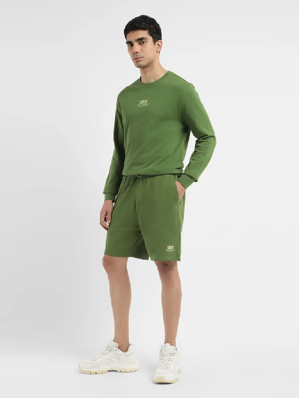 Waterproof Cargo Shorts-Men's Green Regular Fit Shorts