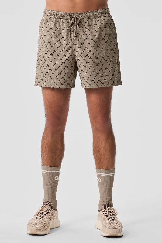 Designer Printed Shorts-7" Diamond Circuit Short - Gravel/Espresso