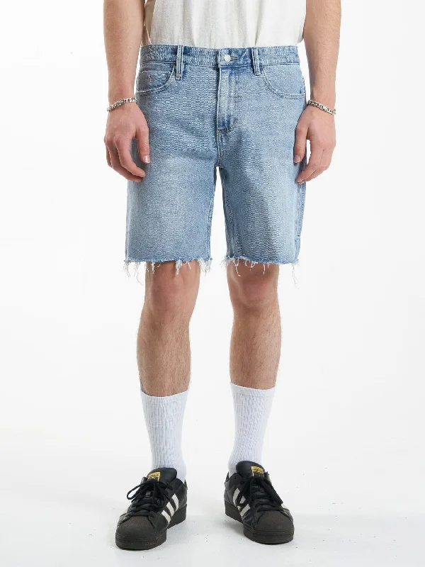 Linen Shorts-Bones Denim Short - Endless Blue