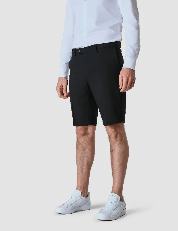 Tencel Shorts-Essential Suit Shorts Black