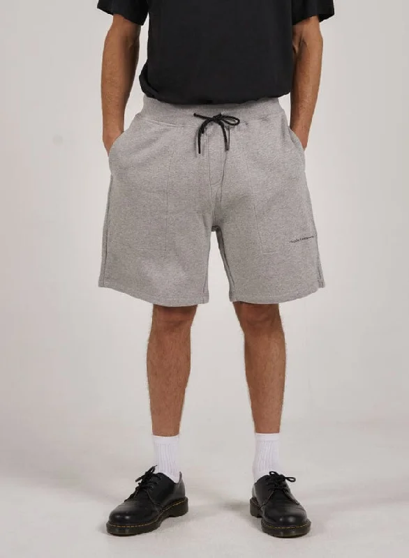 Stretch Denim Shorts-Underground Fleece Short - Grey Marle