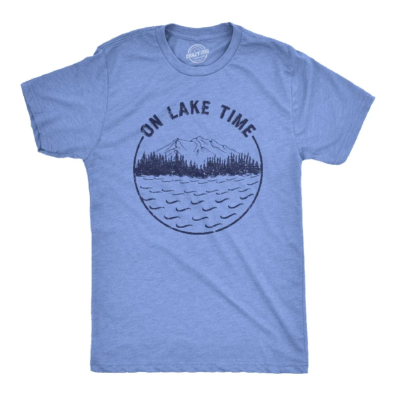 Black T-Shirts-On Lake Time Men's T Shirt