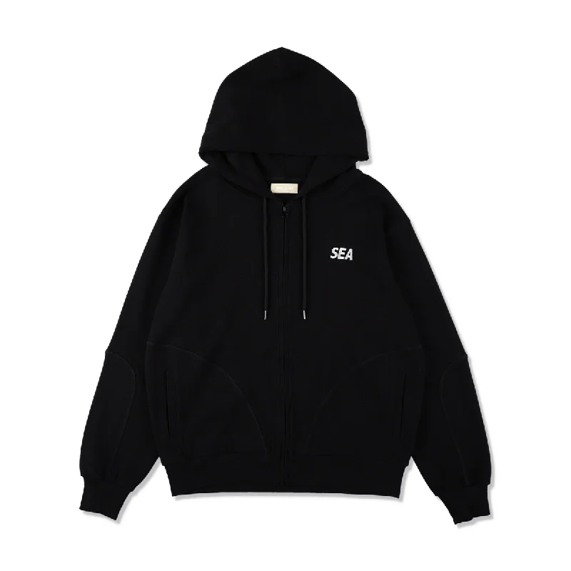 Yoga Hoodies-ES_W_Zip-Up Hooded Waffle Shirt