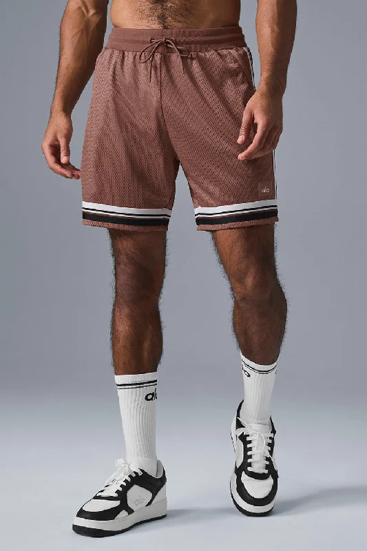 Men’s Hiking Shorts-7" Key Mesh Basketball Short - Chestnut