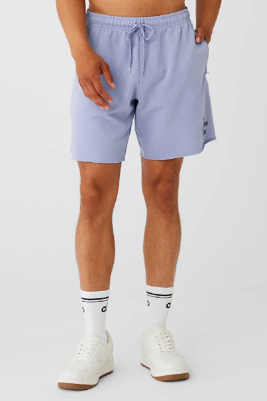 Linen Shorts-Sports Club Palms Chill Short - Icy Purple/Dark Grey