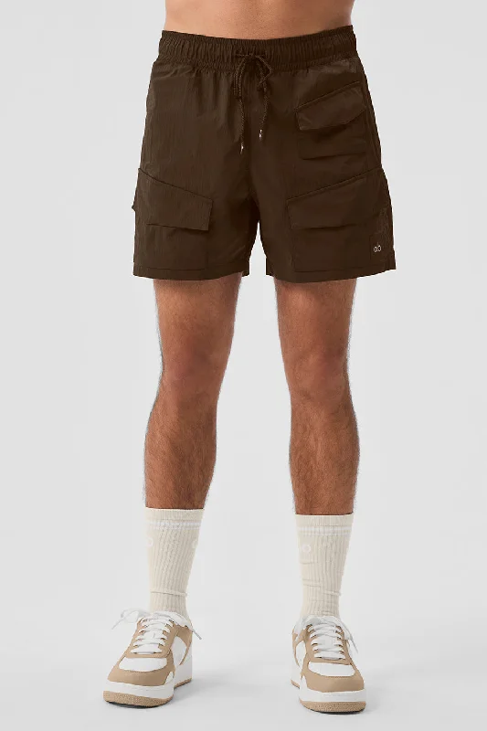 Shorts For Kids-7" Crinkle Nylon Excursion Cargo Short - Espresso