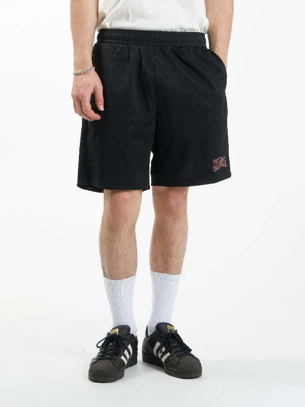 Board Shorts For Men-Stand Firm Mesh Short - Black