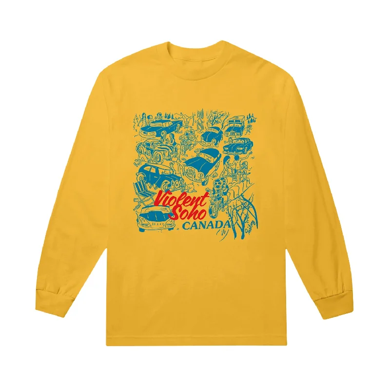 All-Over Print T-Shirts-Canada Gold - Longsleeve