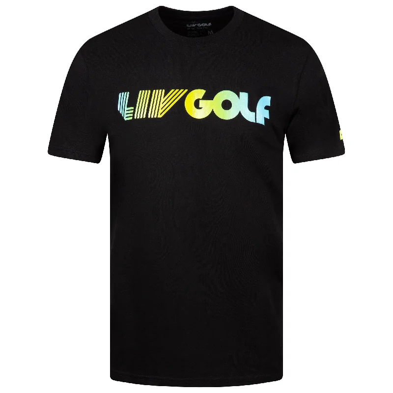 Stylish Crew Neck T-Shirts-LIV Golf | Men's Tee - Black