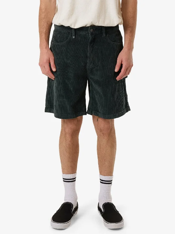 Custom Shorts-Slacker Cord Short - Dark Jade