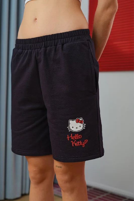 Stylish Denim Shorts-Hello Kitty Love Shorts