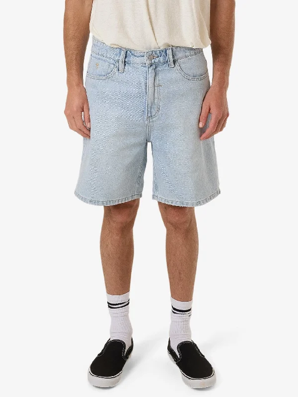 Comfortable Board Shorts-Slacker Denim Short - Ether Blue