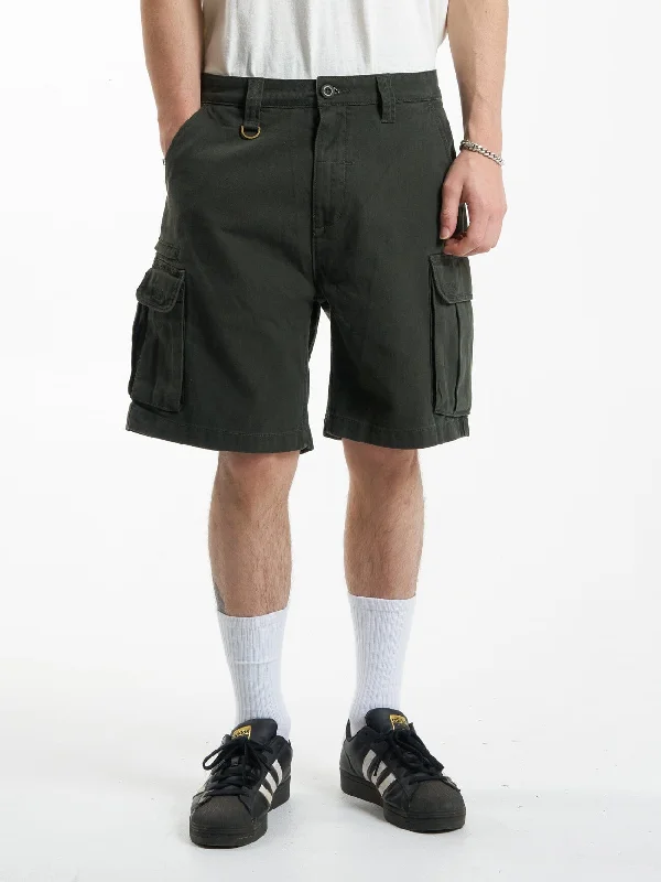 Bermuda Shorts-Slacker Union Cargo Short - Oil Green