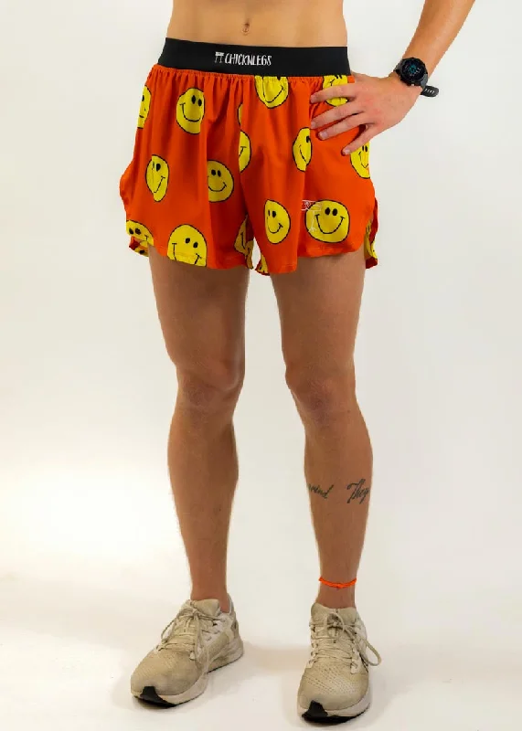 Adjustable Fit Shorts-Men's Smiley 4" Half Split Shorts