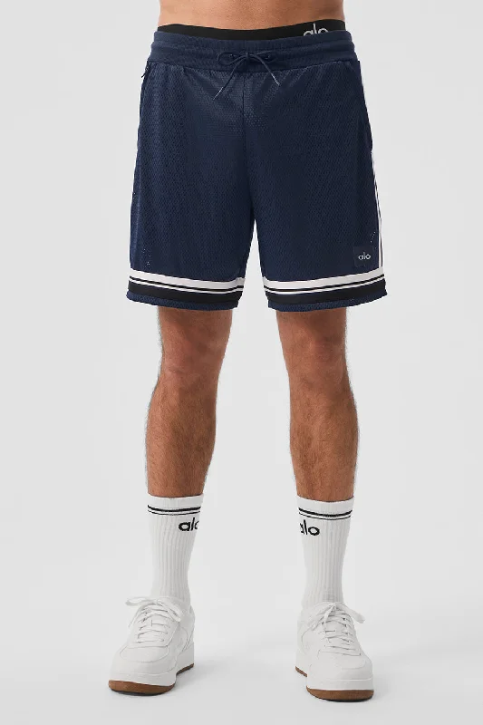 Board Shorts For Swimming-7" Key Mesh Basketball Short - Navy