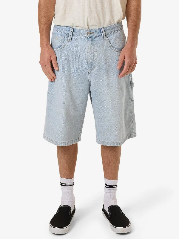 High-Rise Casual Shorts-Big Slacker Denim Short - Ether Blue