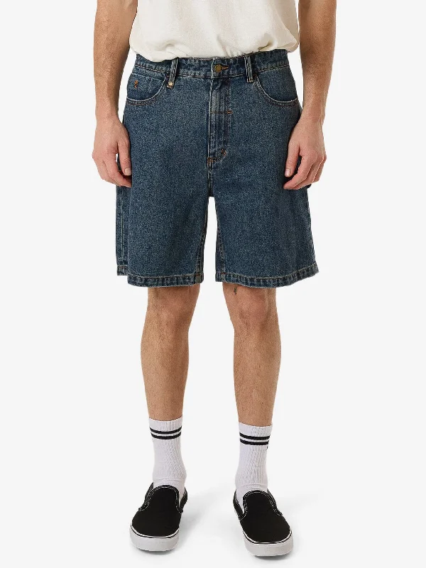 Casual Chino Shorts-Slacker Denim Short - Dirty Thrills Blue