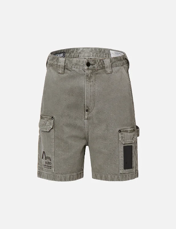 Board Shorts-Multi Pocket Vintage Denim Shorts