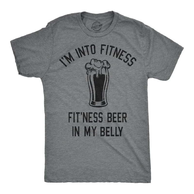 Yellow T-Shirts-Fitness Beer In My Belly Men's T Shirt