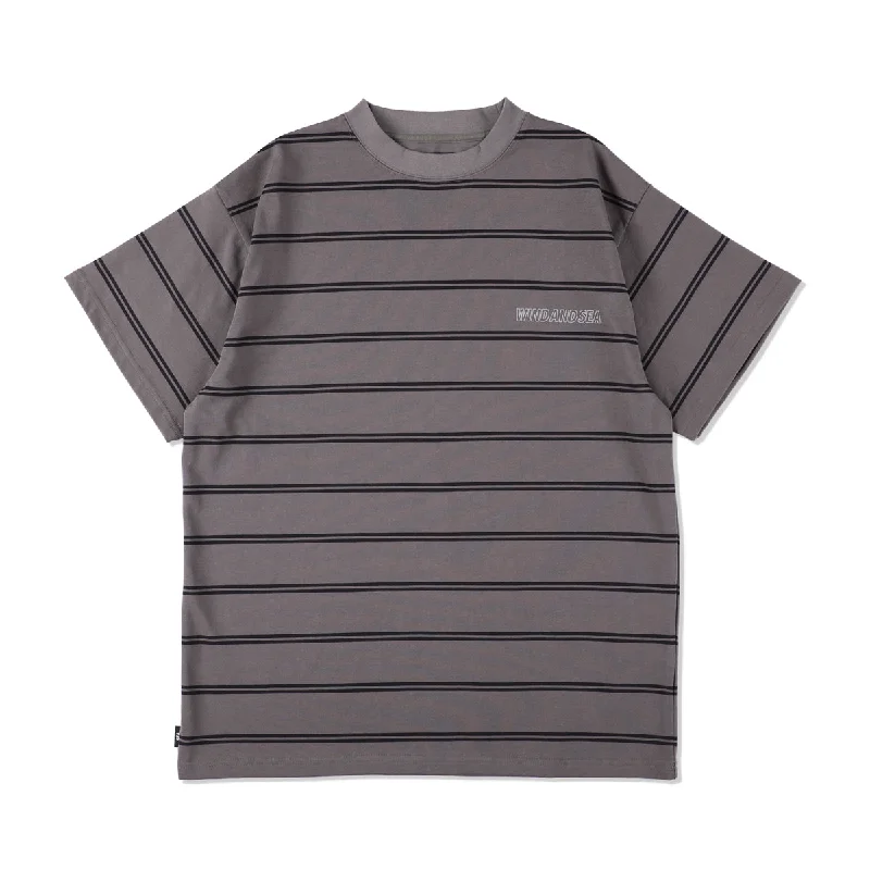 Pink T-Shirts-Thick Thin Stripe S/S cut-sewn