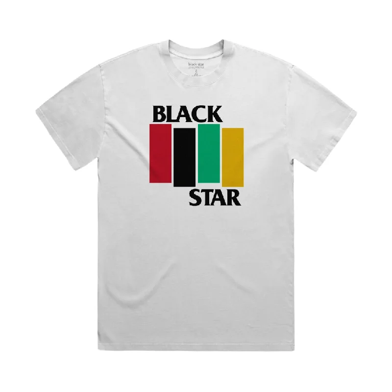 High-Quality T-Shirts-Black Star - Flag Shirt (Faded White)