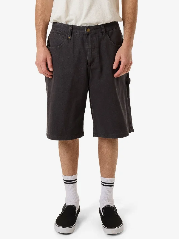 Gym Shorts-Big Slacker Denim Short - Ebony