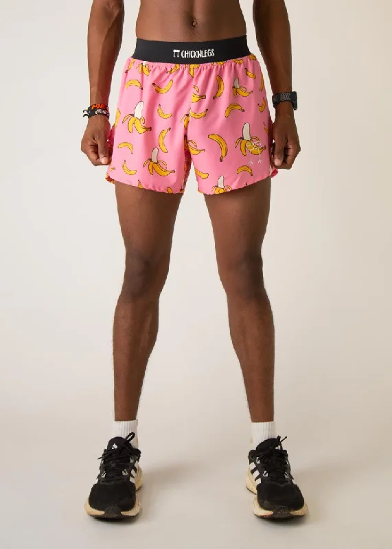 Classic Fit Cargo Shorts-Men's Pink Bananas 4" Half Split Shorts