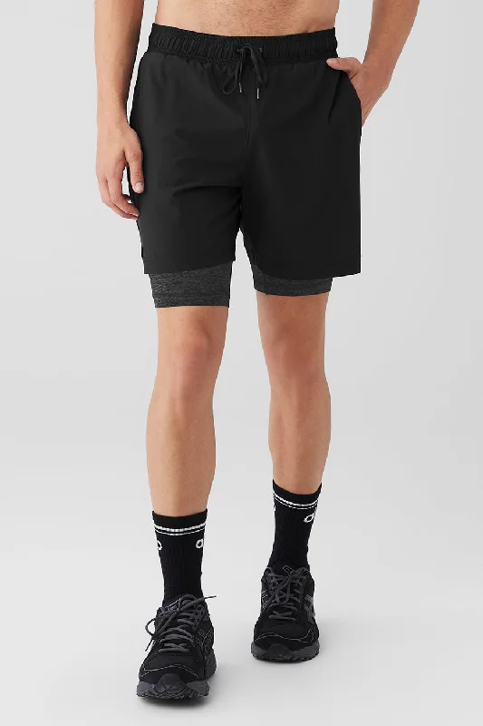 Bermuda Shorts-7" Unity 2-In-1 Short - Black/Dark Grey Marl