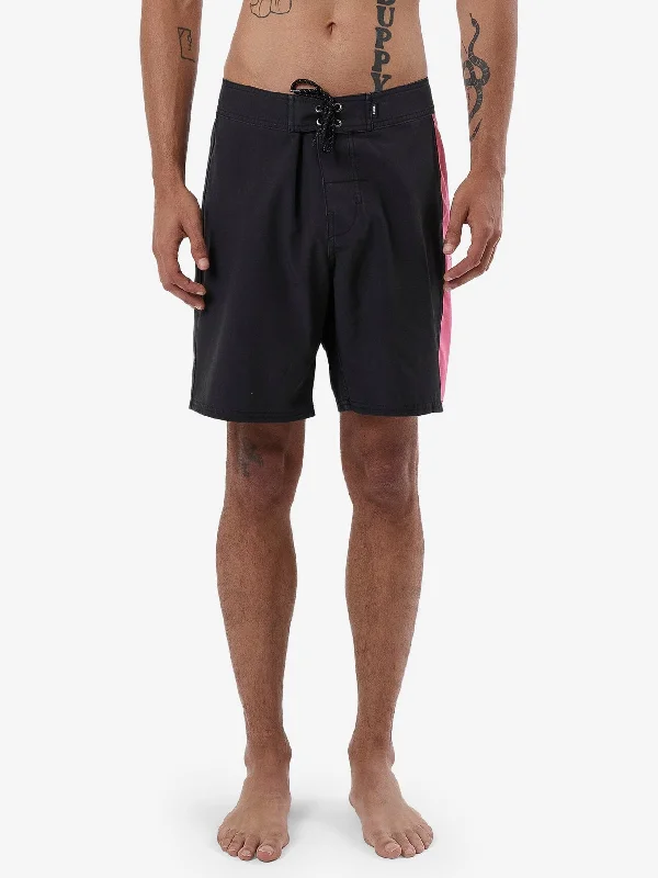 Stretchable Casual Shorts-Firestarter Boardshort - Washed Black