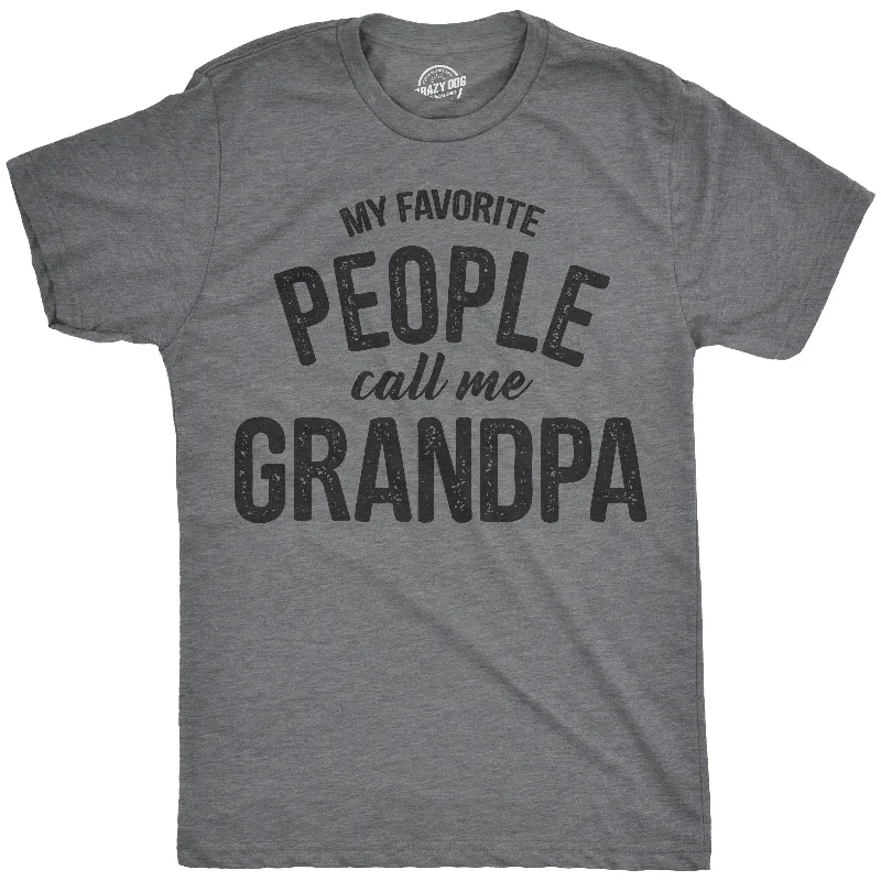 Navy T-Shirts-My Favorite People Call Me Grandpa Men's T Shirt