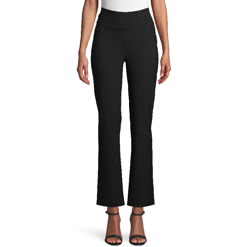 High-Waisted Yoga Pants-Anne Klein Women's Flare Ankle Crepe Pants Black