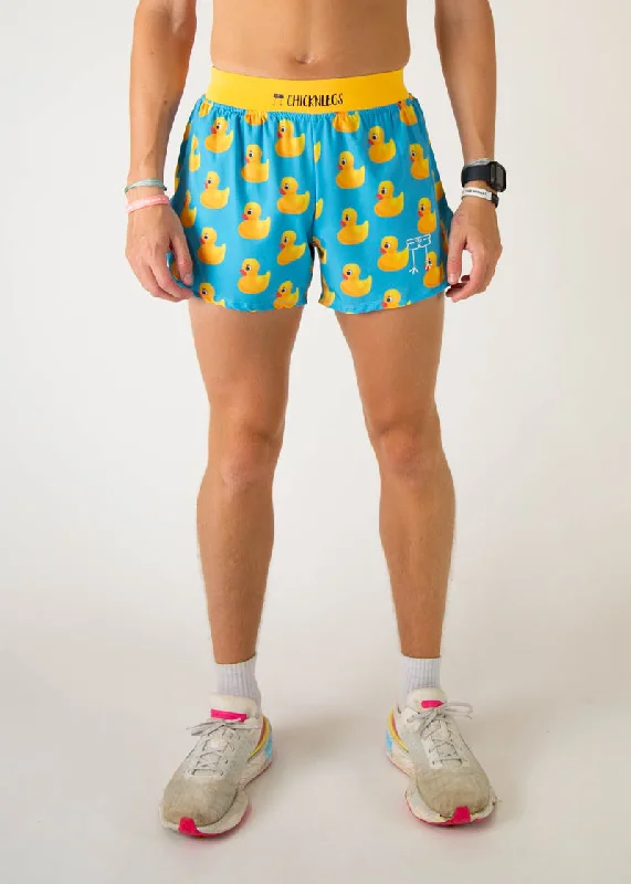 Sporty Board Shorts-Men's Rubber Ducky 4" Half Split Shorts