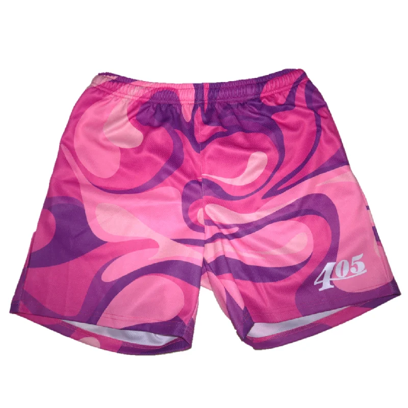 Custom Printed Beach Shorts-mesh shorts pink