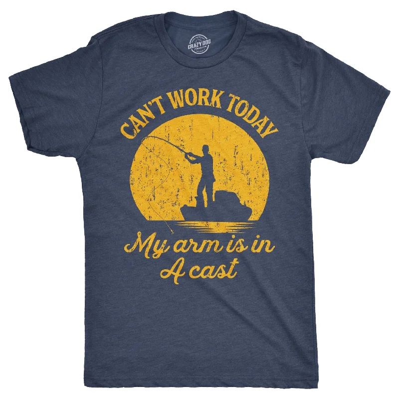 Boho Style T-Shirts-Can't Work Today My Arm Is In A Cast Men's T Shirt