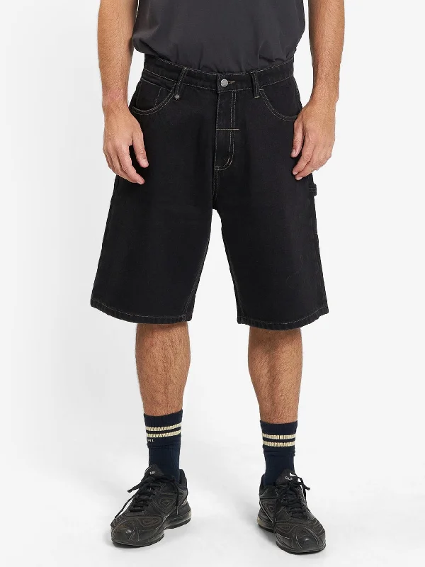 Yoga Shorts-Big Slacker Denim Short - Black Rinse