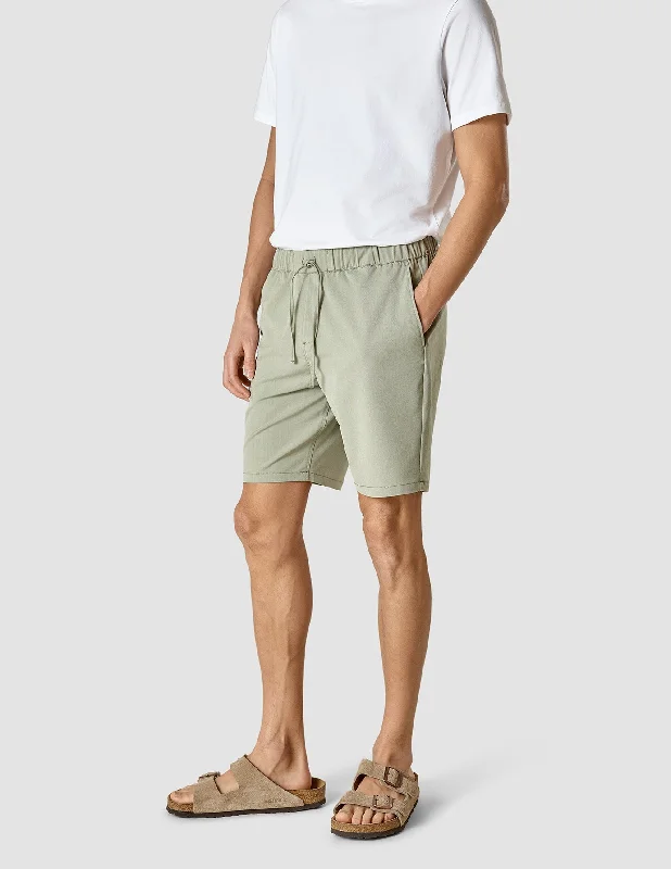 Golf Shorts-Tech Linen Elastic Shorts Neutral Green